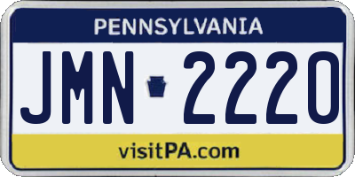 PA license plate JMN2220