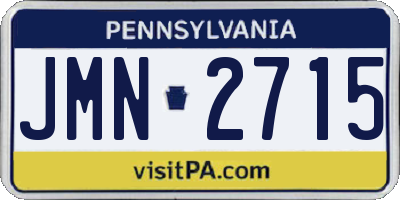 PA license plate JMN2715