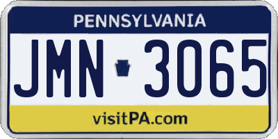 PA license plate JMN3065