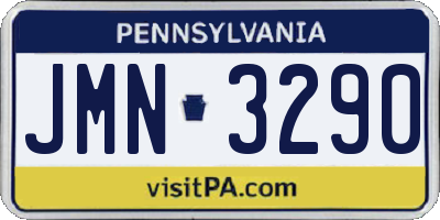 PA license plate JMN3290