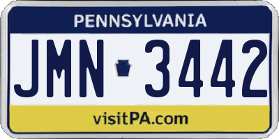 PA license plate JMN3442