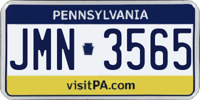 PA license plate JMN3565
