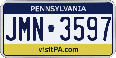 PA license plate JMN3597