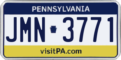 PA license plate JMN3771