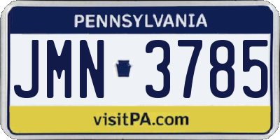 PA license plate JMN3785