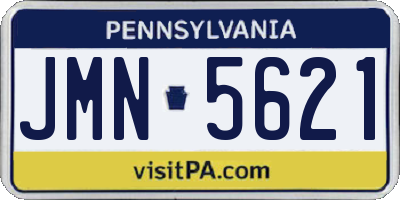 PA license plate JMN5621