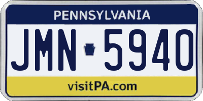 PA license plate JMN5940