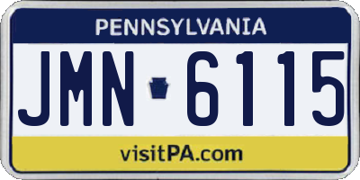 PA license plate JMN6115