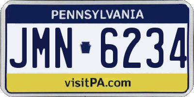 PA license plate JMN6234