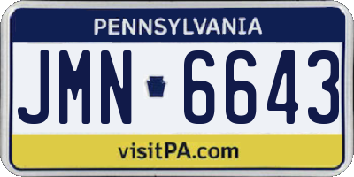 PA license plate JMN6643