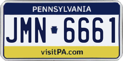 PA license plate JMN6661