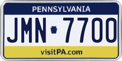 PA license plate JMN7700