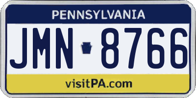 PA license plate JMN8766