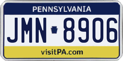 PA license plate JMN8906