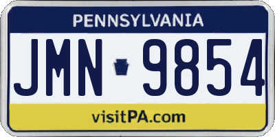 PA license plate JMN9854