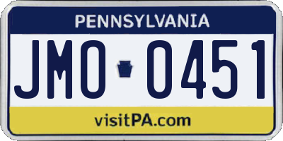 PA license plate JMO0451