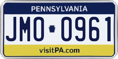 PA license plate JMO0961