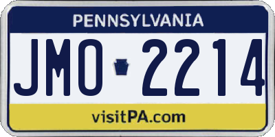 PA license plate JMO2214