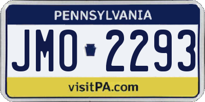 PA license plate JMO2293