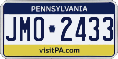 PA license plate JMO2433
