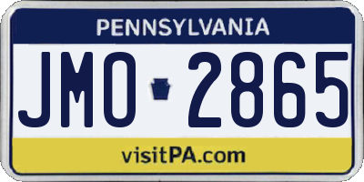 PA license plate JMO2865