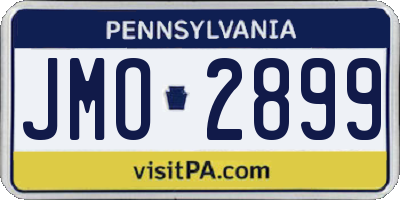 PA license plate JMO2899