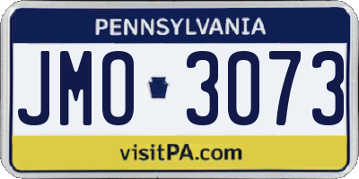 PA license plate JMO3073