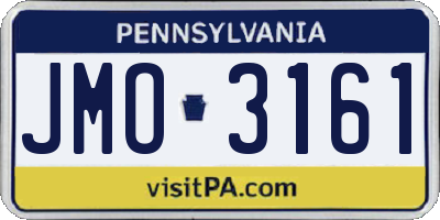 PA license plate JMO3161