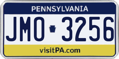 PA license plate JMO3256