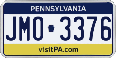 PA license plate JMO3376