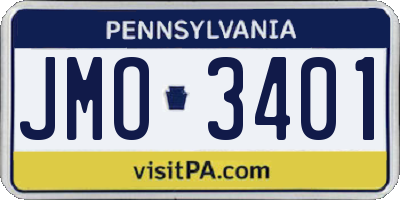 PA license plate JMO3401