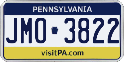 PA license plate JMO3822
