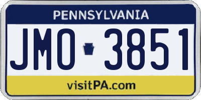 PA license plate JMO3851