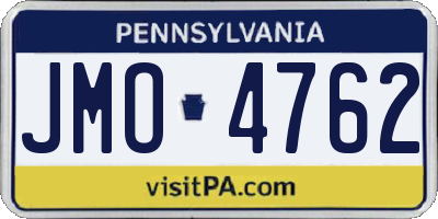 PA license plate JMO4762