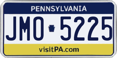 PA license plate JMO5225