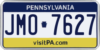 PA license plate JMO7627