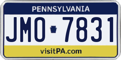 PA license plate JMO7831