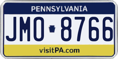 PA license plate JMO8766