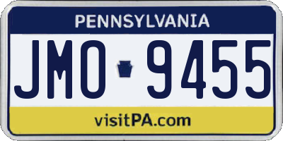 PA license plate JMO9455