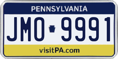 PA license plate JMO9991
