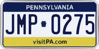 PA license plate JMP0275