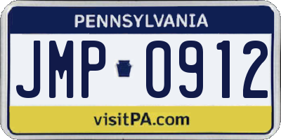 PA license plate JMP0912