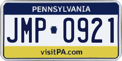 PA license plate JMP0921