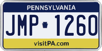 PA license plate JMP1260