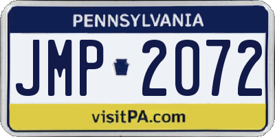 PA license plate JMP2072