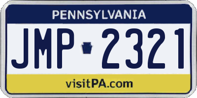 PA license plate JMP2321