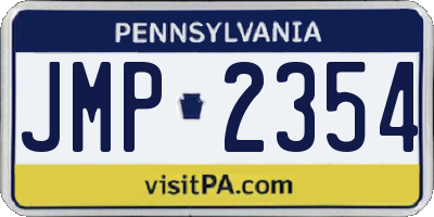 PA license plate JMP2354