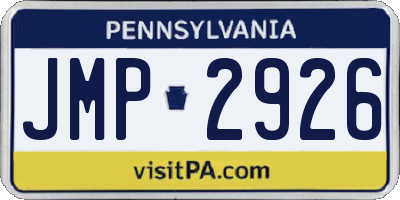 PA license plate JMP2926