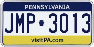 PA license plate JMP3013