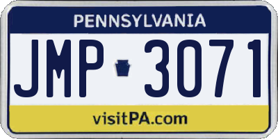 PA license plate JMP3071